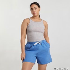Everlane Pima Micro-Rib Short Tank - Heathered Grey